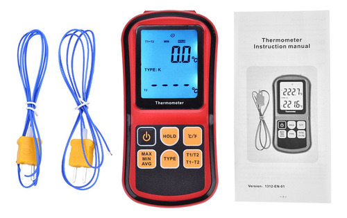 Termómetro Digital Gm1312 Con Pantalla Lcd De Doble Canal