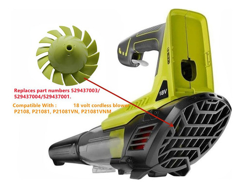 29437003/529437004/529437001 Blower Fan For 18 Volt Bl
