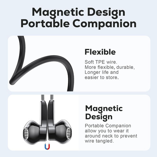 Auriculares Usb C Con Cable Magnético Y Micrófono, Entrada