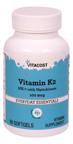 Vitamina K2 Mk-7 Com Nattokinase 100mcg 90softgels - Mk7