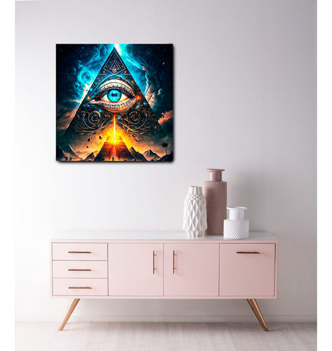 Cuadro Moderno Decorativo Triángulo Illuminati 100 X 100 Cms