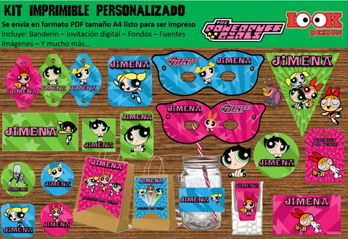Kit Imprimible Candybar Chicas Super Poderosas Personalizado