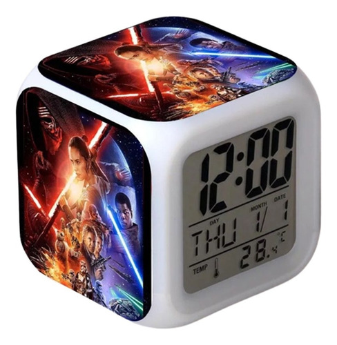 Reloj Star Wars Despertador Led Digital Luz Grafimax