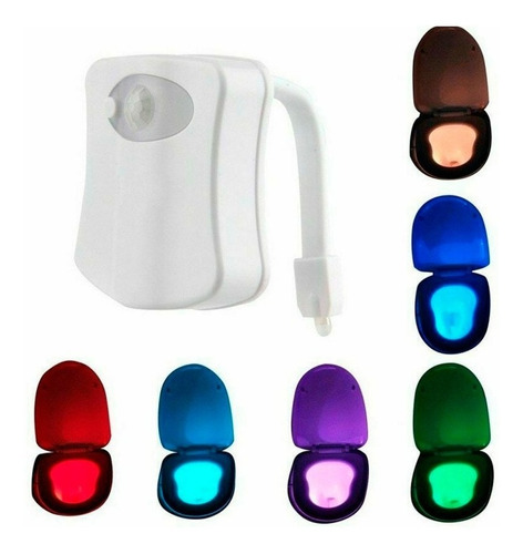 Imagen 1 de 10 de Luz Led Para Inodoro 8 Colores Con Sensor De Movimiento