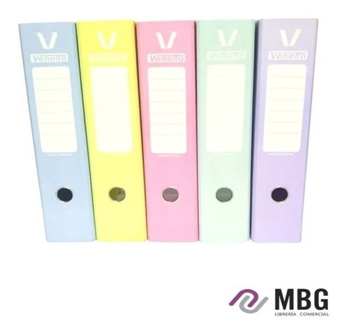 Imagen 2 de 4 de Biblioratos A4 Colores Pasteles 1ra Calidad Por 5 Unidades