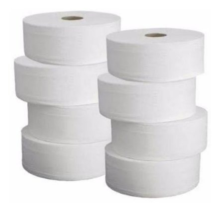 Papel Higiênico Rolão 300m 8 Rolos Branco Creme Atacado