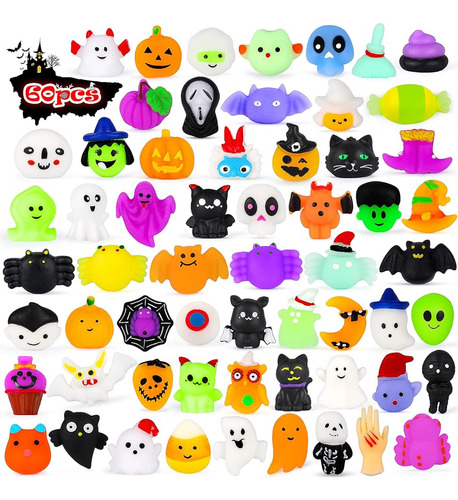 Halloween Mochi Squishy Toys For Kids 60pcs Party Favors Hal