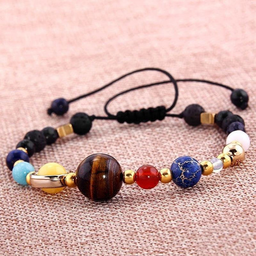 Imagen 8 de 9 de Pulsera Planetas Brazalete Ajustable Sistema Solar Universo