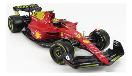 Miniatura Ferrari F1-75 de Fórmula 1 - #55 Carlos Sainz - 1/24