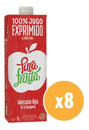 Jugos Naturales Pura Frutta Manzana Roja 1 L X8