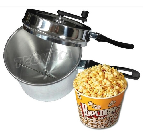Imagen 4 de 7 de Pochoclera Familiar Olla Aluminio Pop Corn Grande, Balvanera