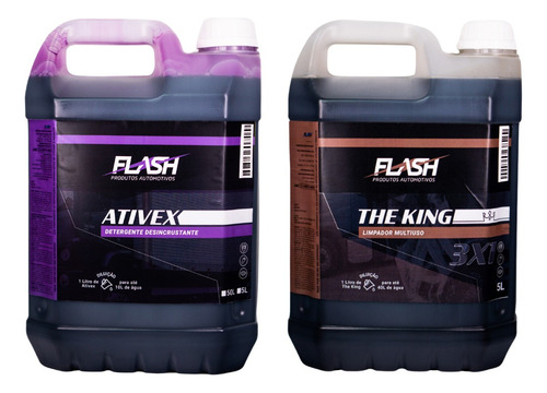 Kit Limpeza Autos - Ativex Pro E The King - Flash Produtos