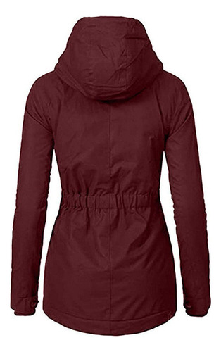 Cálida Chaqueta Invierno Con Forro Polar Impermeable Capucha