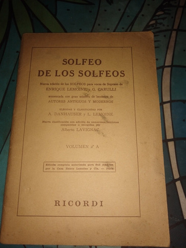 Solfeo De Los Solfeos Volumen 2a Ricordi H9