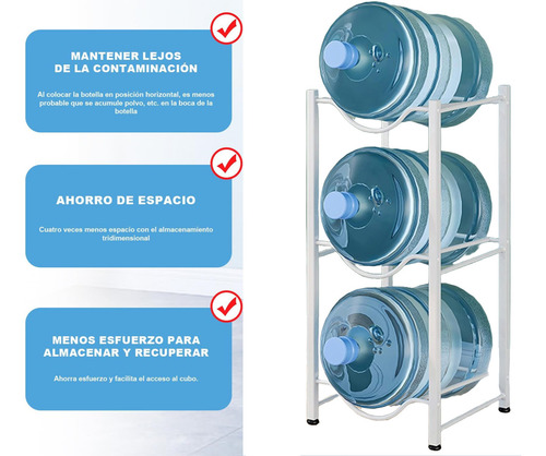 Rack Estante Organizador Para 3 Botellones Bidones De Agua 20 Litros Wakeshome