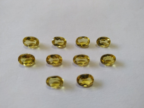 Berilo Extra Natural Heliodoro 10 Ovais 8,5 Ct Amarelo Forte