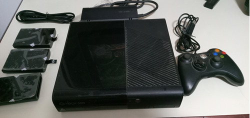 Xbox 360 Rgh + Controle Cm Fio + Fonte Bivolt + Cabo Hdmi + Hd 500 Gb