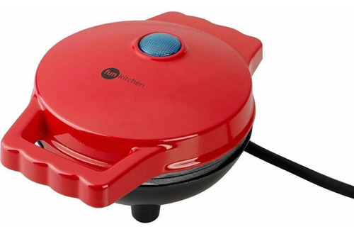 Mini Maquina Waffle Fun Kitchen Prática Vermelha-127v