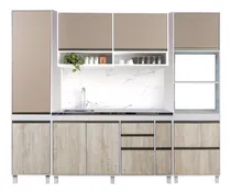 Comprar Combo Mueble Cocina Bajo Mesada 140 Cm + Alacena + Portahorno + Tolva Sorrento Ricchezze