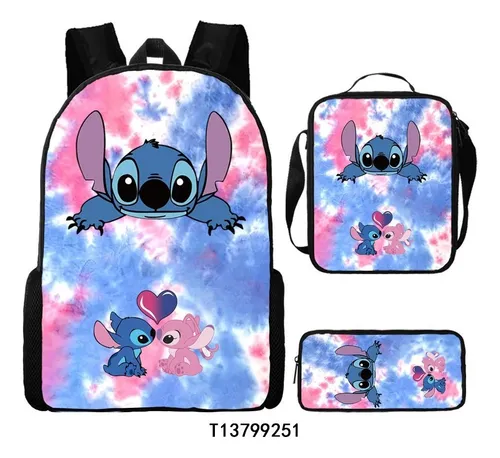 Conjunto De 3 Mochilas Escolares Anime Lilo Stitch Para Es