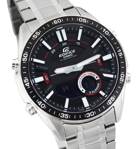 Reloj Hombre Casio Edifice Efv-c100d-1a Joyeria Esponda Color de la malla Plateado Color del bisel Negro Color del fondo Negro