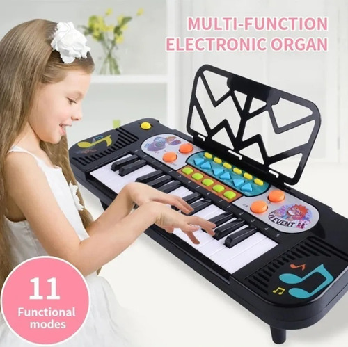 Imagen 5 de 6 de Piano Órgano Musical Para Niña 25 Teclas Micrófono