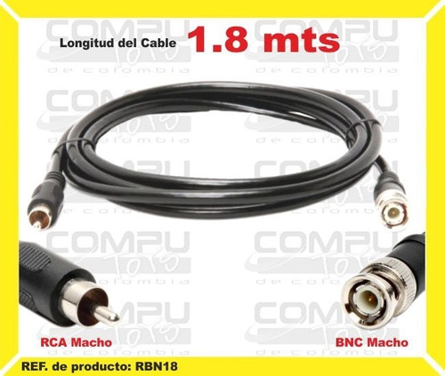 Cable Bnc-rca Macho Camaras 1.8m Ref: Rbn18 Computoys Sas