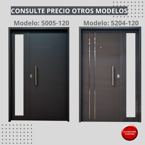 Puerta Exterior Con Postigo Fijo Decorado 1.20 X 2.00 Blanco
