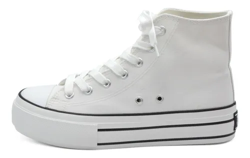 Tenis Botin Andrea Sneaker Plataforma 4cm Dama Mujer Blanco