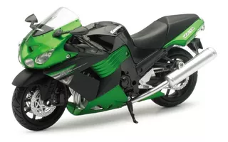 Kawasaki Zx-14 2011 Motocicleta Verde New Ray Escala 1:12