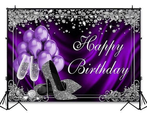 Fondos Fotográficos Avezano Silver Purple 2.1x1.5m Birthday