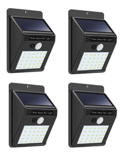 4 Lampara Led Panel Solar Exteriores 20led Sensor Movimiento