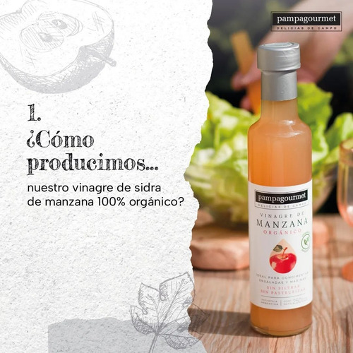 Vinagre De Manzana Orgánico Pampa Gourmet 250ml La Madre
