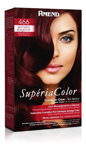 Tonalizante 466 Vermelho Borgonha Supéria Color Amend - Kit