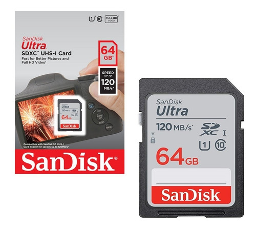 Memoria Sd Sandisk Ultra 64gb Sdxc Uhs-i Clase 10