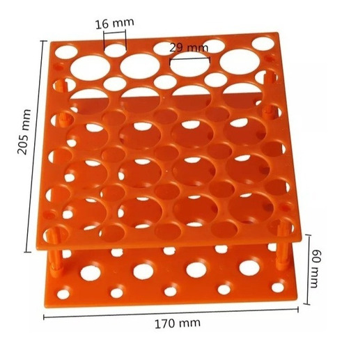 Gradilla Soporte Rack Tubos Falcon 15 Y 50 Ml, 50 Posiciones