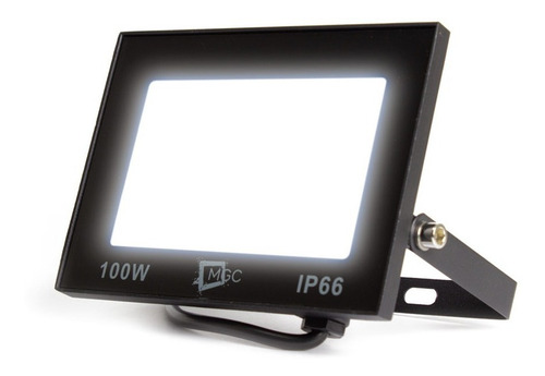 Imagem 2 de 10 de Refletor Led Holofote 100w Slim Branco Frio Bivolt Ip66