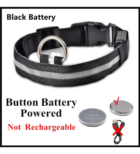 Collar Para Perro Gato Con Hebilla Luz Led Batería