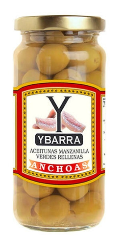 Aceitunas Verdes Rellenas Con Anchoa Ybarra 240g