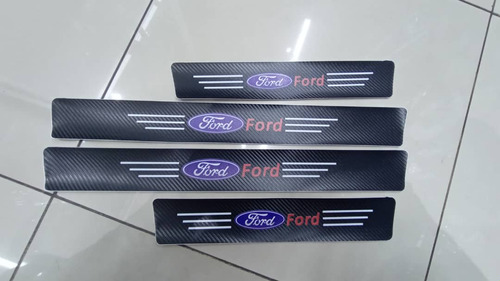 Cubre Socalo Pisaderas Pegatina Fibra Carbono Ford