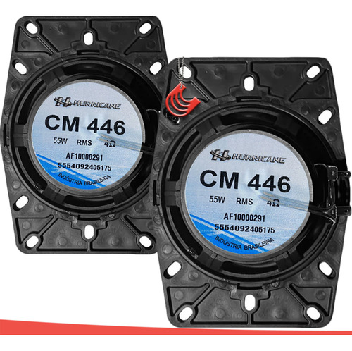 Kit Falantes 4x6 100w Hurricane Class Cm446 Som Automotivo Cor Preto