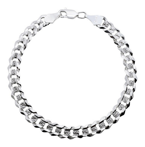 Pulsera De Plata 925 Clásico Modelo Cubano 21cmx6mm