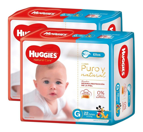 Pañales Huggies Natural Care para ellas M