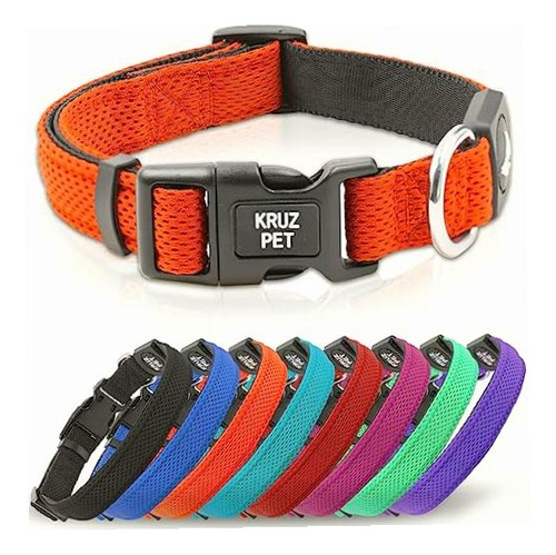 Kruz Pet Kza102-08l Collar De Malla Para Perros Pequeños, Color Naranja
