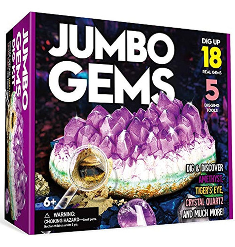 Xxtoys Jumbo Gems Dig Kit - Excava 18 Piedras Preciosas Real