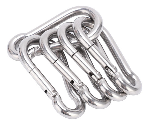 Clip De Mosquetón Spring Snap Hook, 5 Piezas, 80 Mm, Acero I