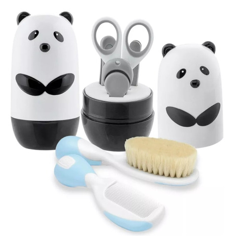 Set Higiene Chicco Panda Peine Cepillo Alicate Varon 