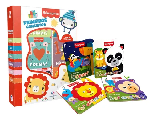 Kit Coleção Como É Bom Fisher Price 04 Livros + Box Com 6 Minilivros Fisher-price - Primeiros Conceitos