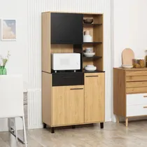 Comprar Mueble De Microondas Moderno Haya\u002Fnegro 3puertas Tu Mesita