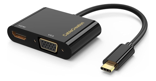 Adaptador Cablecreation Usb C A Hdmi Vga, Tipo C A Vga Para.